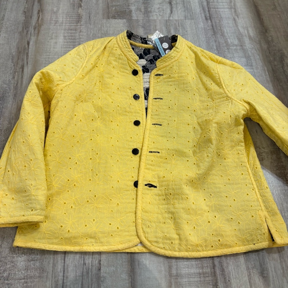 Provence D’amour reversible quilted jacket yellow black XL